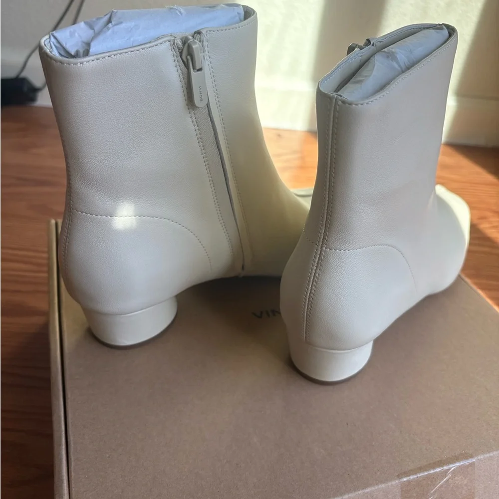 Vince Cream Ankle Booties